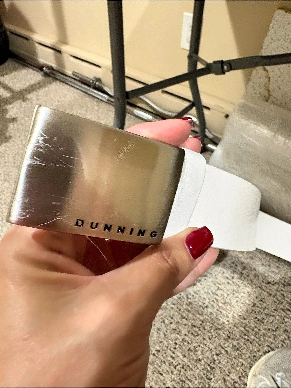 DUNNING golf White Leather Belt Size 32